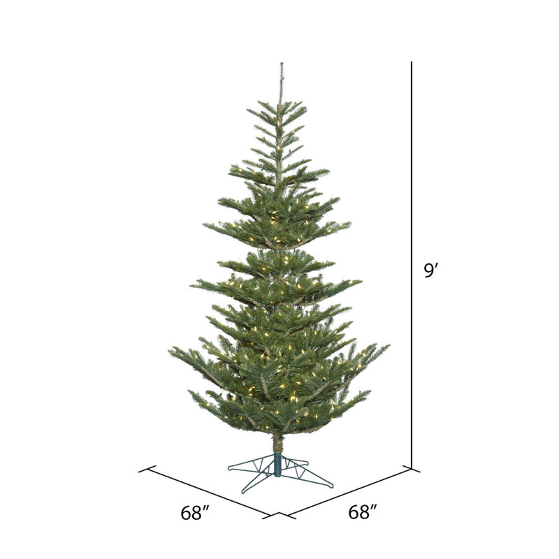 Alberta Green Spruce Artificial Christmas Tree with Warm White Lights with LED, 9' H