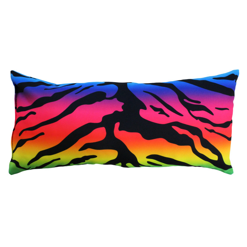 Animal Print Reversible Throw Pillow, Rainbow Gradient