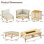 Ensemble de mobilier d'extérieur en rotin 7 pièces avec table de feu