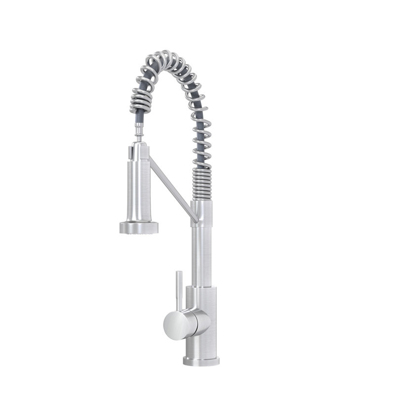 19" Single Handle Kitchen Faucet - Brushed Nickel, Modern And Practical Fixture Nickel Sleek ,  For Home Kitchens