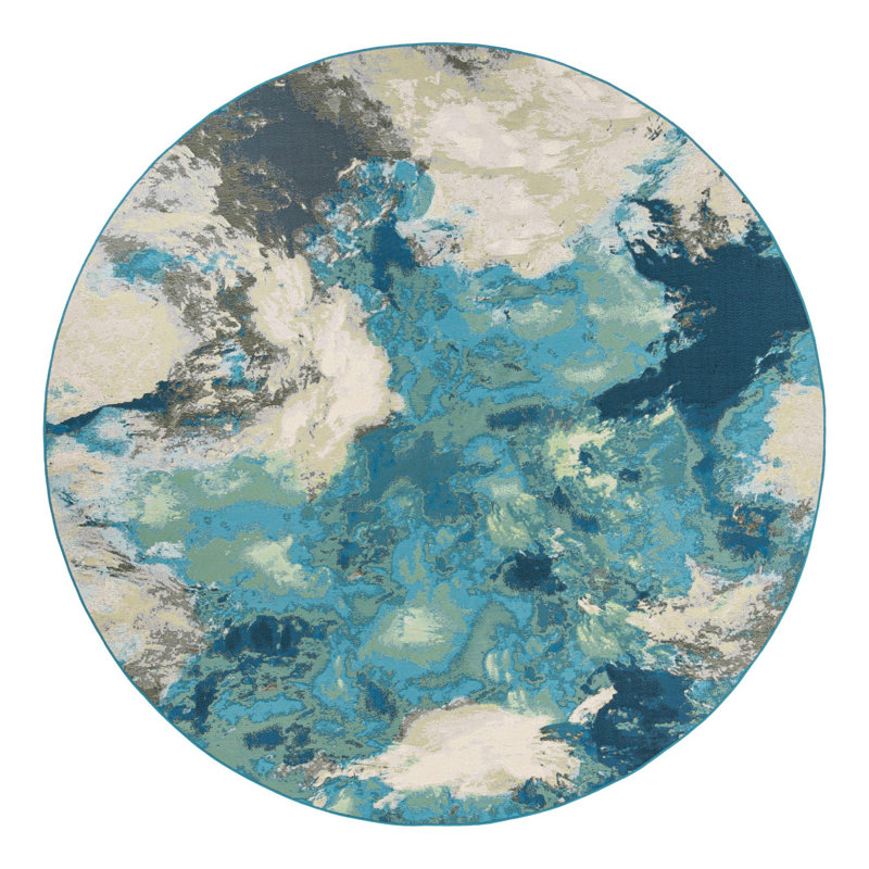Keazia Indoor/Outdoor Area Rug, Round 10'