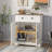 Buffet Cabinet with Drawers, 28.8" Sideboard Buffet Storage Cabinet with Shelves and Doors, Modern Farmhouse Coffee Bar Station Wood Kitchen Table for Kitchen, Dining Room-1451360961