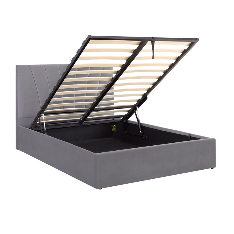 Balcer Upholstered Ottoman Lift Up Storage Bed, Grey, Sapphire