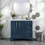 Meuble-lavabo de salle de bain moderne 35,6 po avec surface peinte, meuble-lavabo autoportant de style Mid-Century avec rangement-1480623961