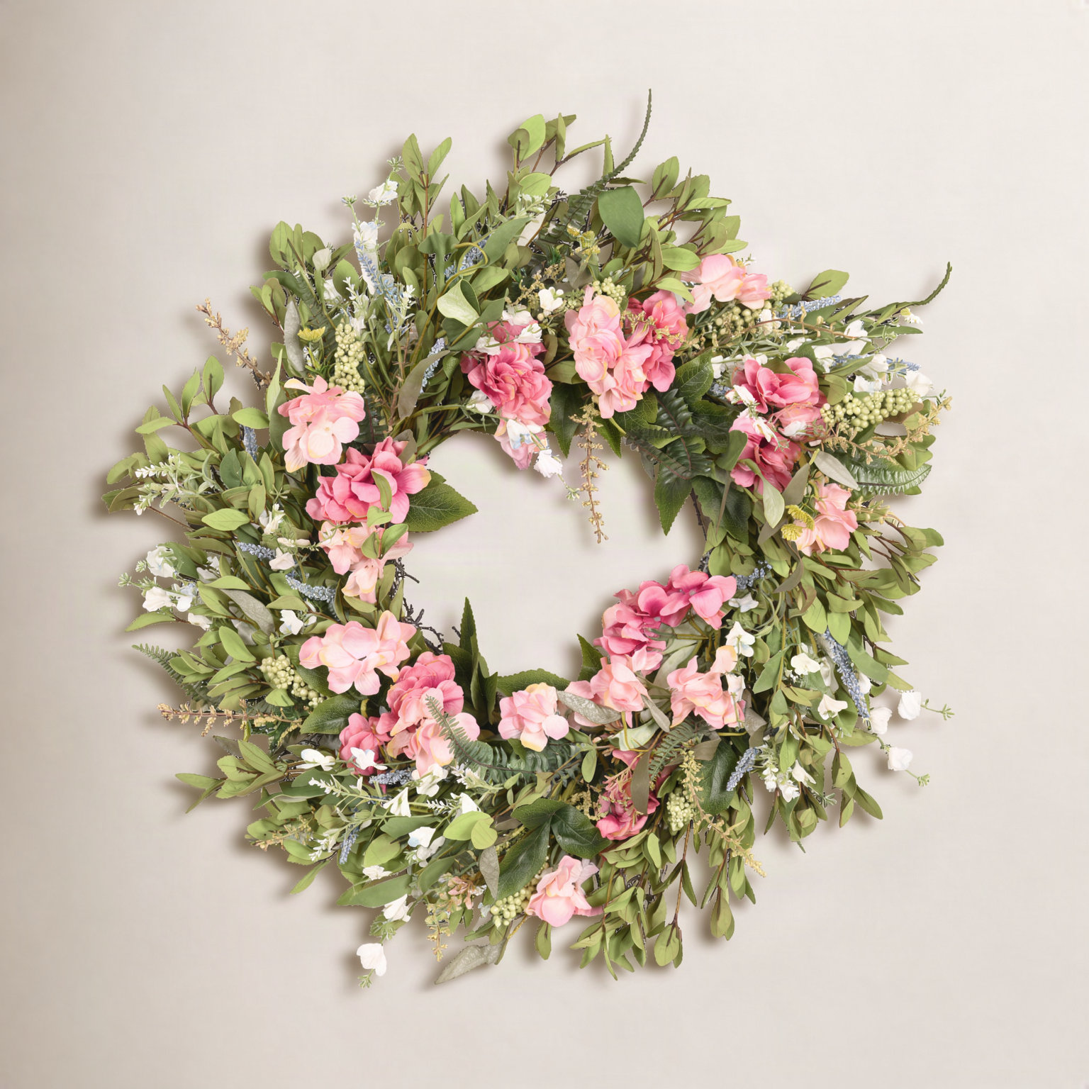 26" Handcrafted Berry Hydrangea No Holiday Wreath