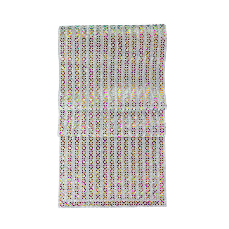 Rainbow Rhinestone Polyester Table Runner with Protective Felt Lining