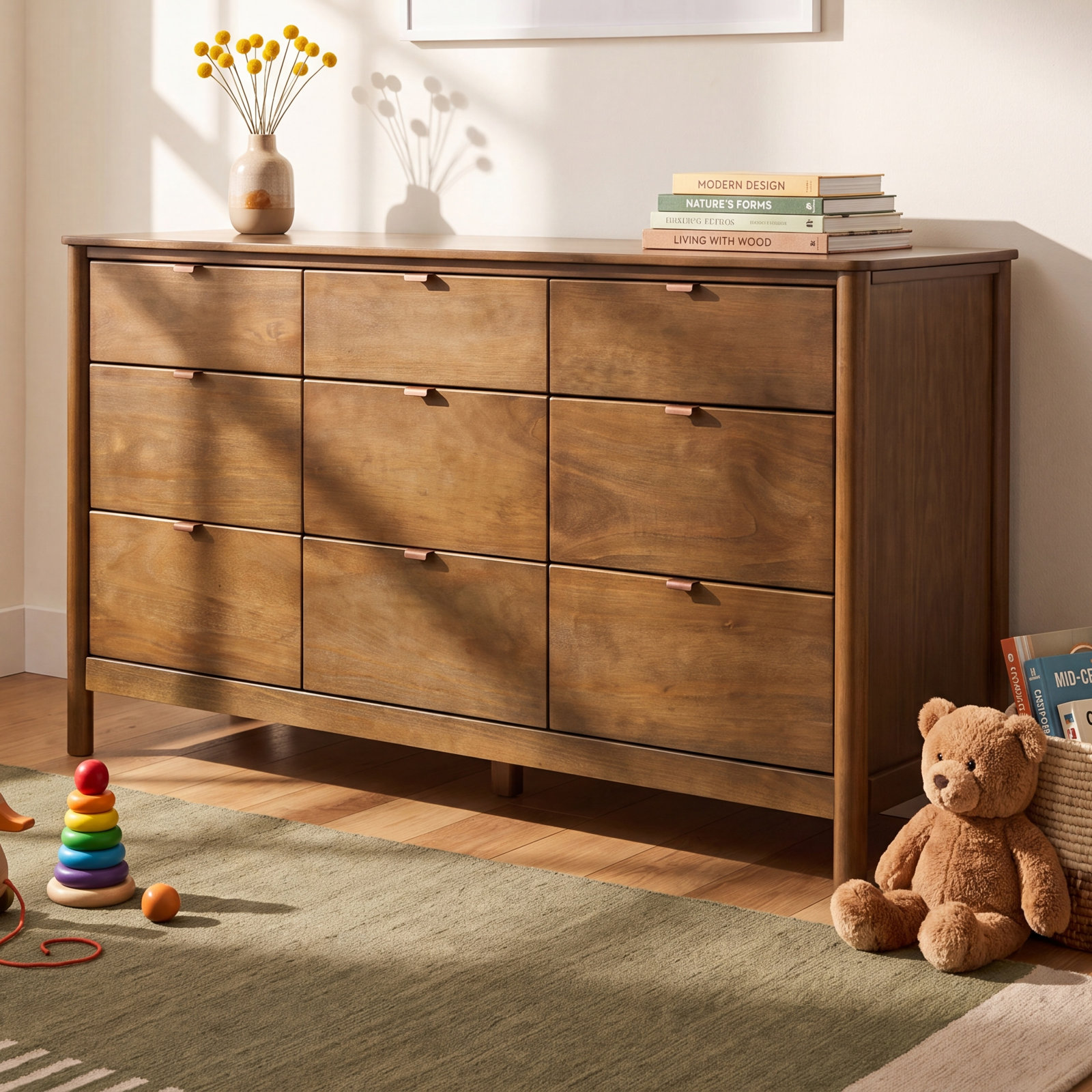 Bondi 9-Drawer Dresser, Natural Walnut