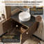 Meuble-lavabo mural simple 29,92 po avec plateau en marbre-286578155