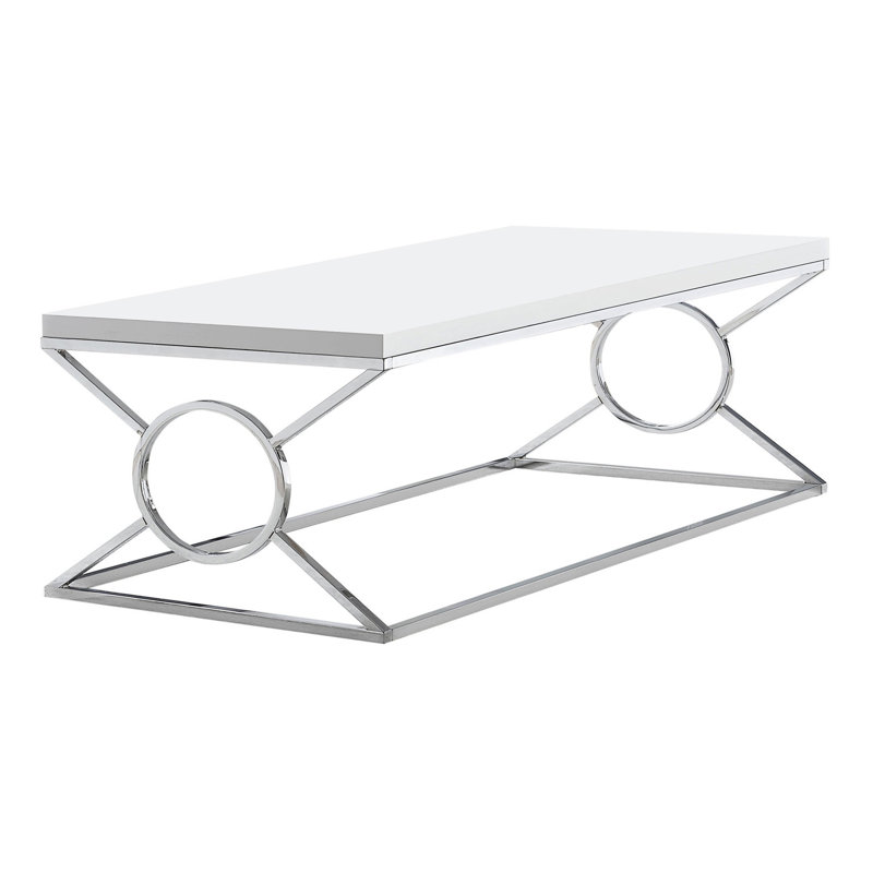 Geise Glass Top Single Coffee Table, Chrome 1