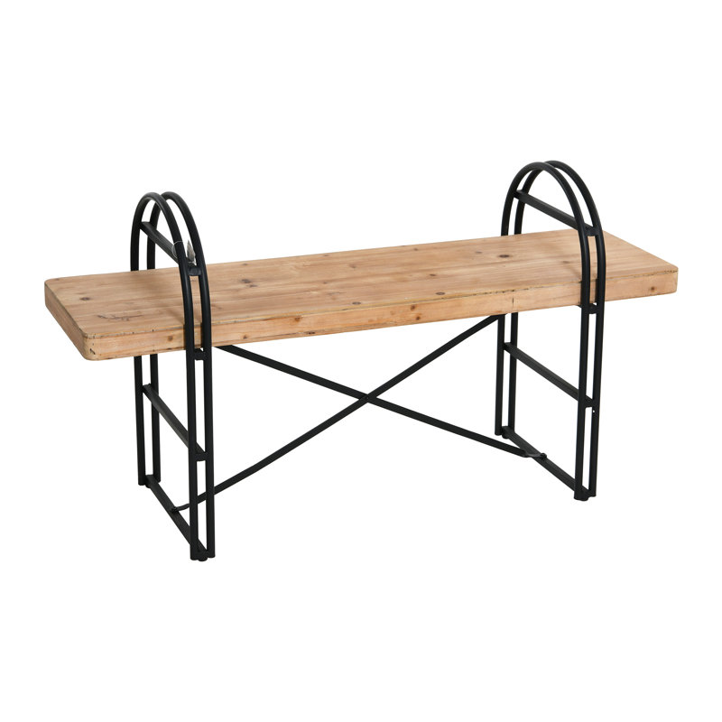 Banc en bois et métal Eitri, Brun clair