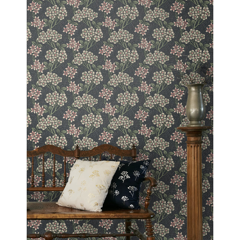 Rouleau de papier peint non tissé L 33 pi x l 20,9 po, Fumée / Vert