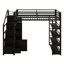 Modern Loft Bed Including Display Shelves, Storage Cabinets