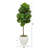 Fiddle Leaf Artificial Tree in White Planter