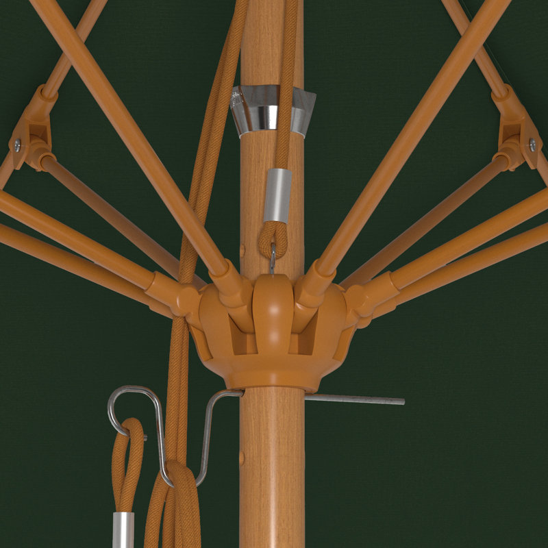 Parasol en bois de teck 11 pi, Vert forêt