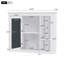 Armoire à pharmacie de 35 po x 27,5 po, armoire de rangement murale pour salle de bain, armoire murale moderne avec miroir, armoire à miroir avec 6 tablettes ouvertes (meuble-lavabo non inclus)-360286552