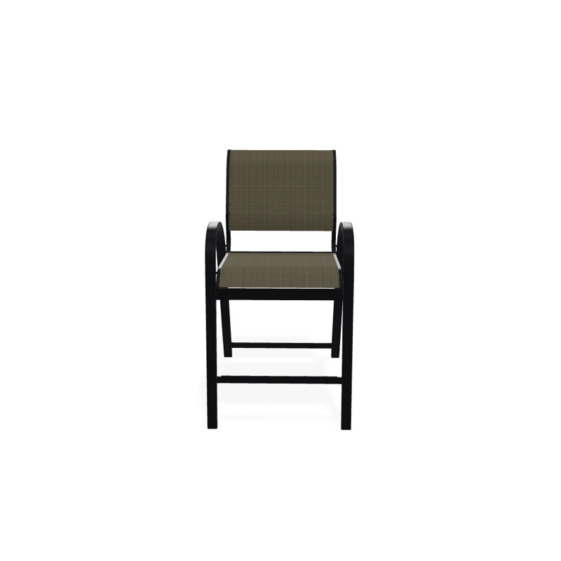 Tabouret de bar 42 po Holna, Tweed Sunbrella® brun, Noir texturé