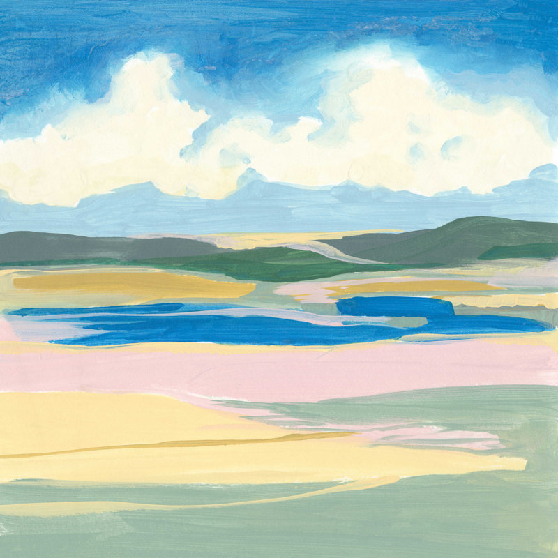 Pastel Rolling Fields II, H 12 po x l 12 po