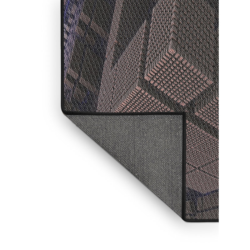 Tapis de zone brun à motif, Rectangle 7 pi x 10 pi