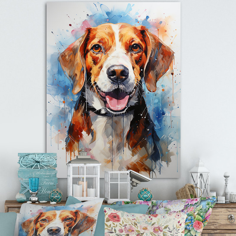 «Beagle Dog», reproduction d'art sur toile, animal mignon - Beagle Bliss III, Toile tendue, H 40 po x l 30 po x P 1,5 po