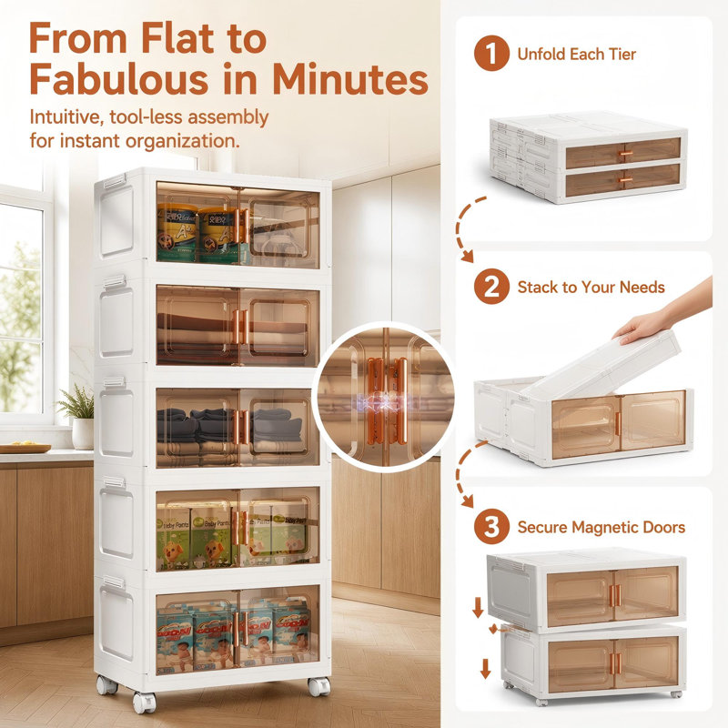 Stackable Storage Containers Box with Wheels