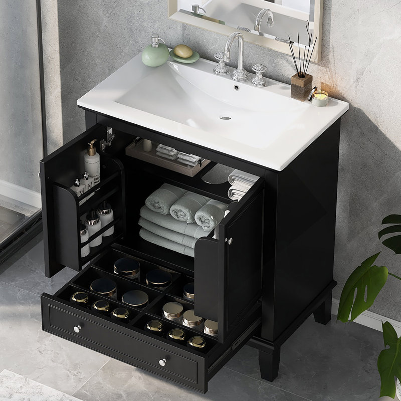 Meuble-lavabo multifonctionnel 30 po avec lavabo et meuble-lavabo 30 po