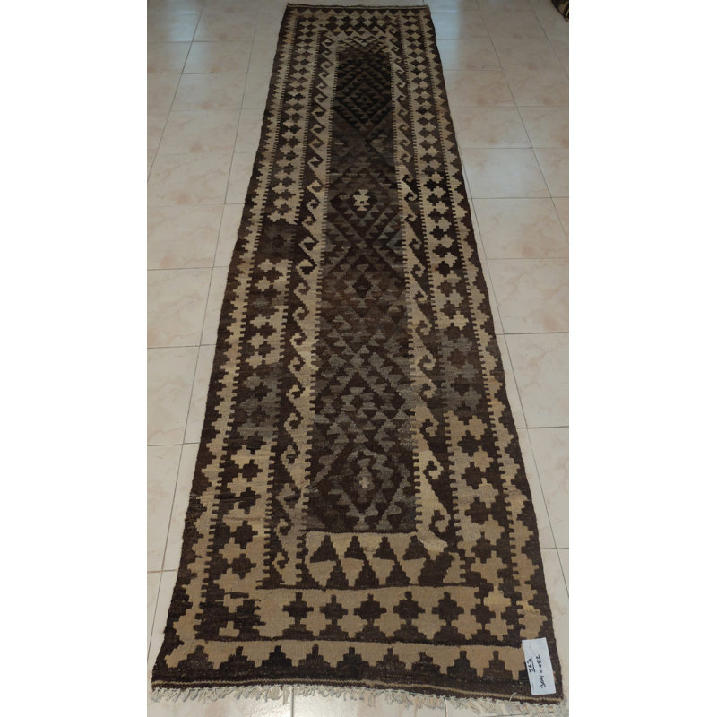 Recio Runner 80 cm x 300 cm Geometric Hand Woven Kilim Area Rug