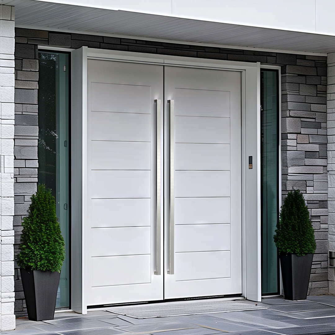 Push/Pull Door Handle - Modern Contemporary Square Long Stainless Steel Push Pull Door Handle for Home Entrance Glass Shower Wooden Barn & Office Store Shop Doors (Set of 2) HYDROWARE