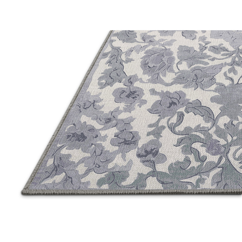 Machine Washable Gray Area Rug, Square 8'
