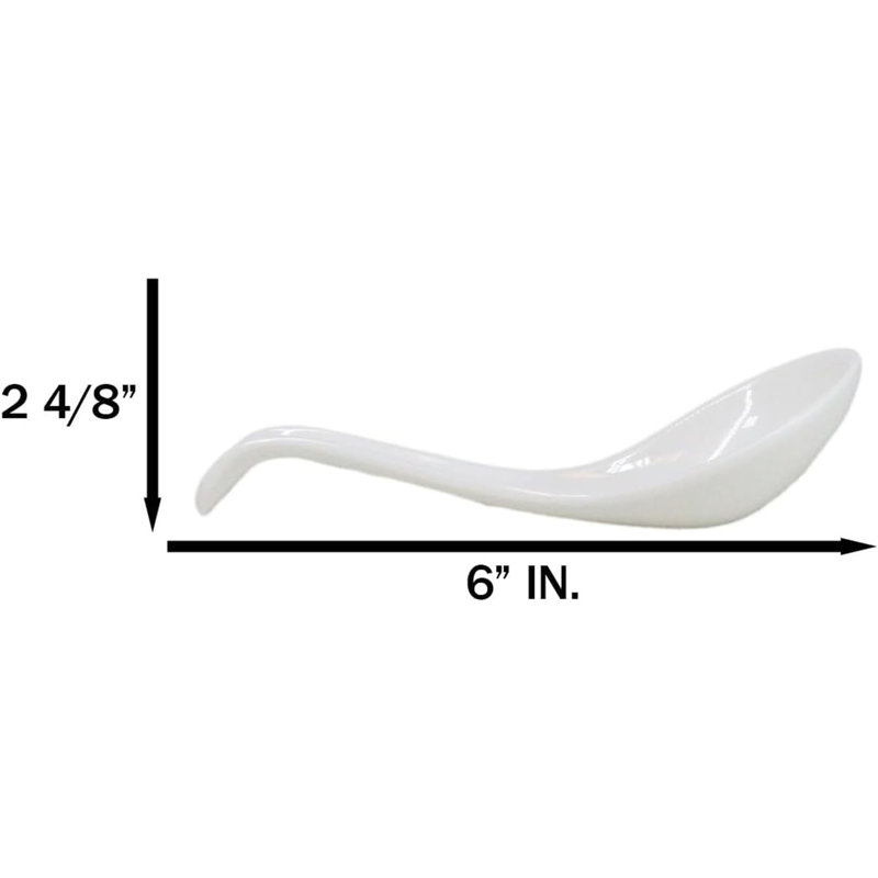 Wood Stainless Steel Soup Spoon Flatware, White