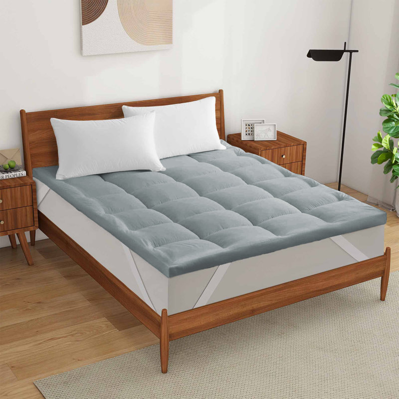 Queen 3-Inch Gray Down Alternative Mattress Topper
