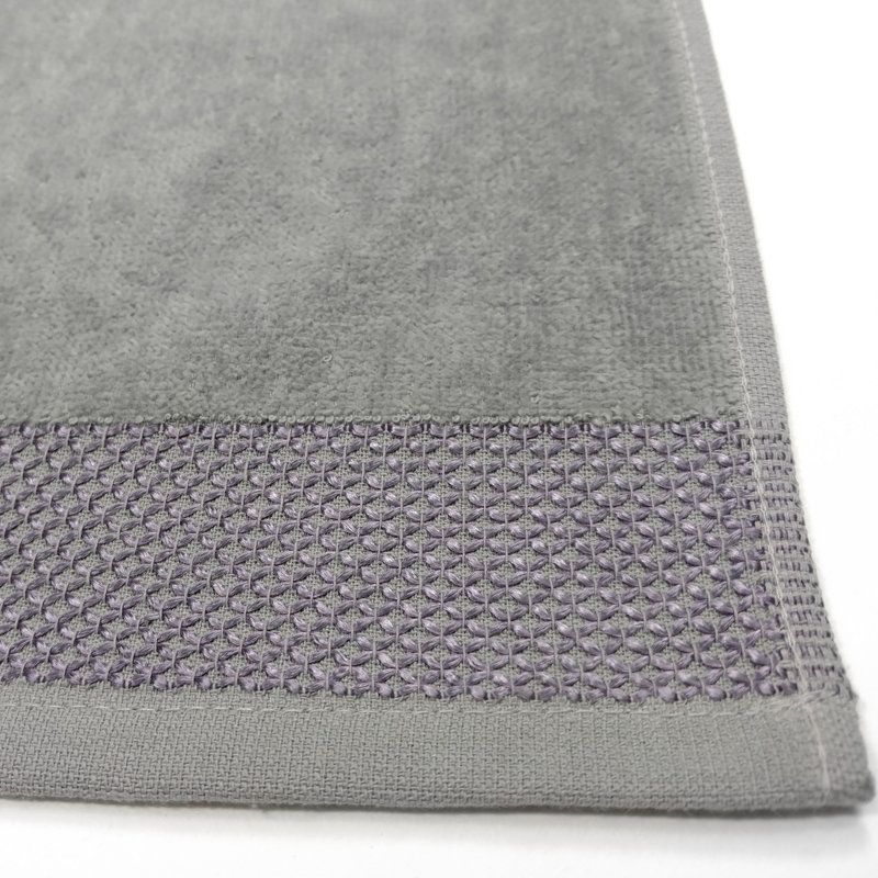 Gorby Solid Color Velour Beach Towels, Large Soft Quick Dry Cotton Terry Towels Set, Gray