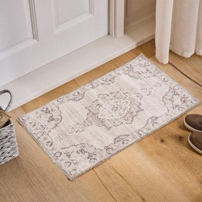 Soft Touch 2x3 Ft Polyester Rug with Natural Jute Backing - Perfect for Entryways, Kitchens, and Bedrooms