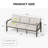 Avanna 2-Piece Brown Aluminum 3-Seater Patio Sofa Chair With Light Gray Cushions
