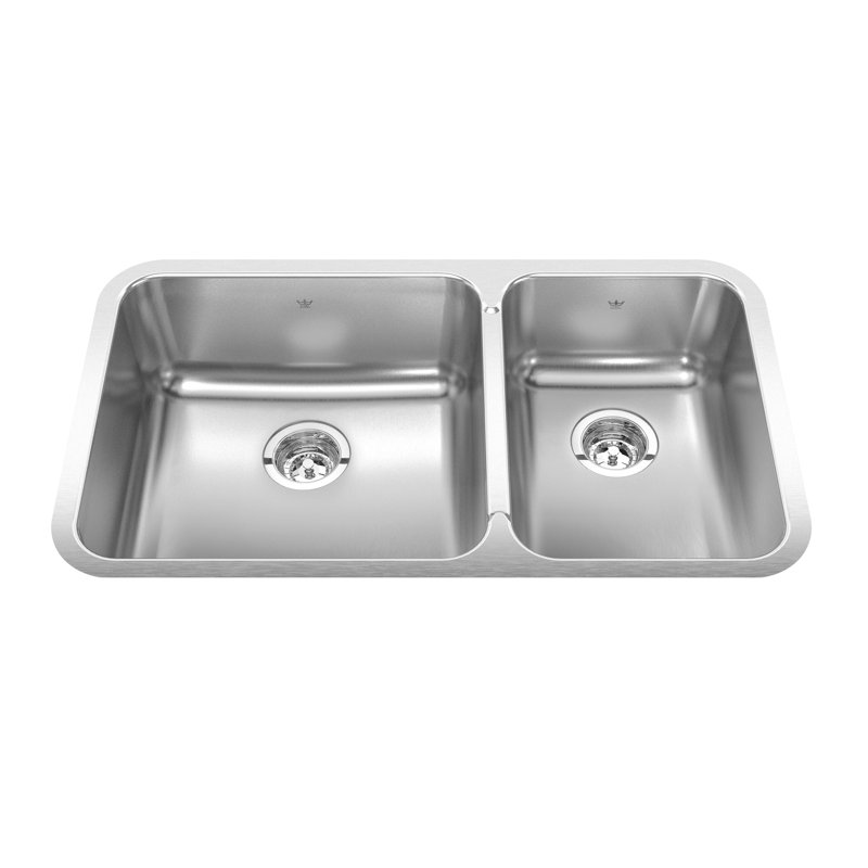 Steel Queen Kitchen Sink, H 8 po x l 17,75 po x L 32,88 po