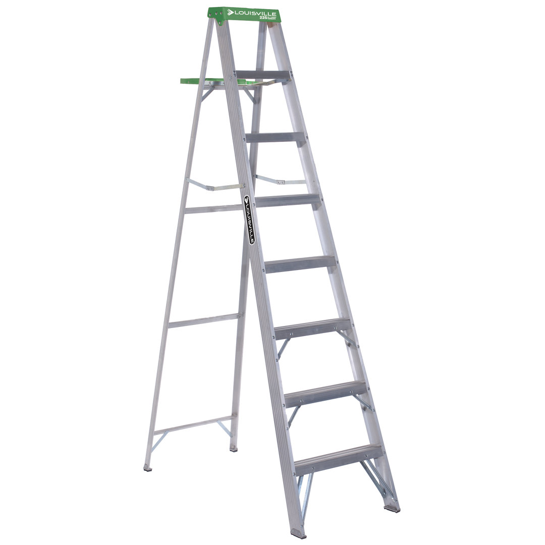 8 ft. Aluminum Step Ladder, 225 lbs. Load Capacity Type II Duty Rating Louisville Ladder