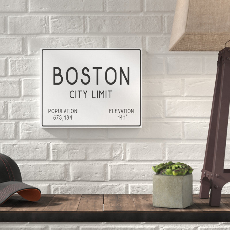 «Boston City» par Daphne Polselli, reproduction d'art textuel sur toile, H 16 po x l 20 po, Toile tendue