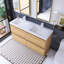 60 po W Meuble-lavabo autoportant à double cuve avec lavabo blanc-930185286