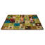 Learning Blocks Sequential Seating Premium Tufted Brown/Green/Tan Area Rug-875494061