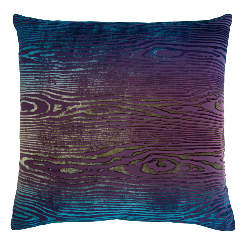 Woodgrain Rectangle Velvet Pillow Cover & Insert, Square 18"H x 18"W, Latte