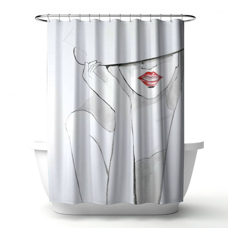 Shower Curtain FA21 – Polyester Shower Curtain, Dye Sublimation Print, 71" W × 74" L