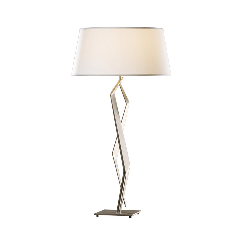 Facet 33.7" Standard Table Lamp, Natural Anna, Dark Smoke
