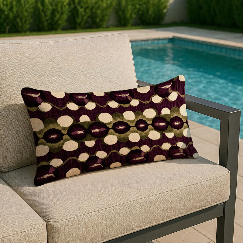 Coussin intérieur et extérieur, Rectangle H 20 po x l 14 po, Jaboticaba