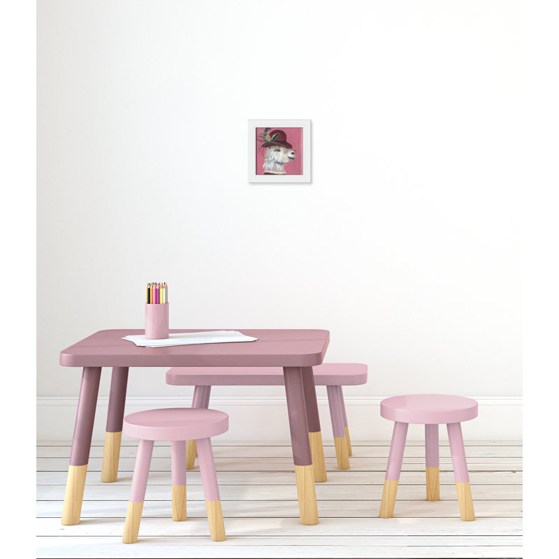 Art sur toile llama, H 10 po x l 10 po x P 0,625 po, Cadre blanc