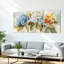 Fleurs d'hortensia, art mural sur toile, reproduction botanique pour salon-895087656