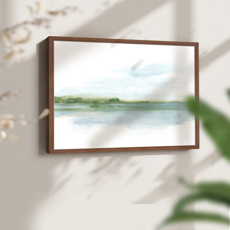 Green Ribbon Coast II - reproduction encadrée - réarmable, H 22 po x l 28 po, Noyer