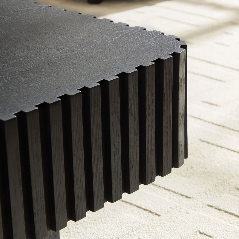 Modern Handcraft Drum Coffee Table, Black