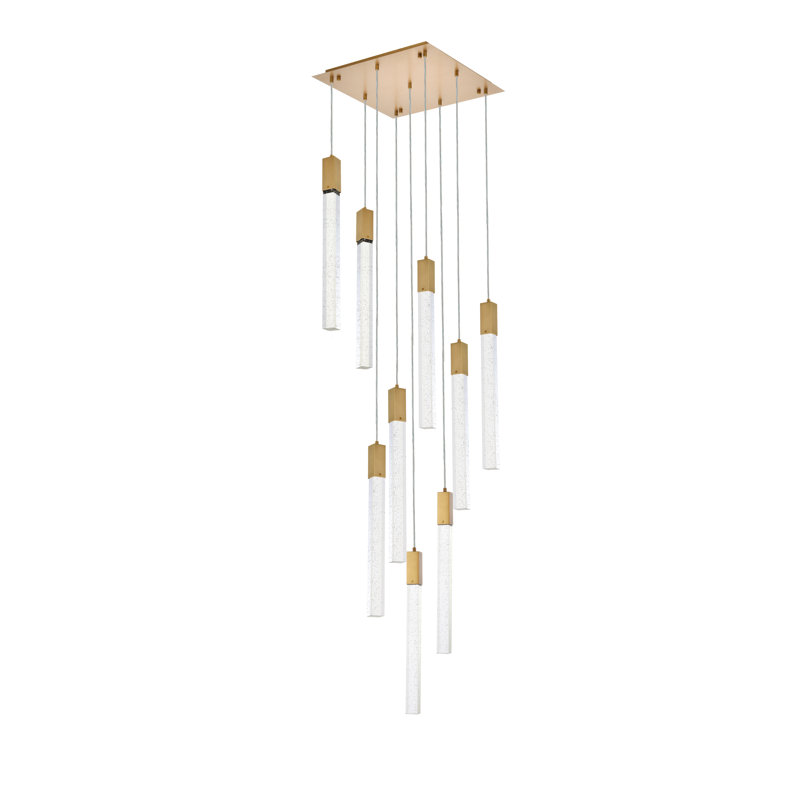 Aliha 9 - Light Cluster Pendant, Satin Gold
