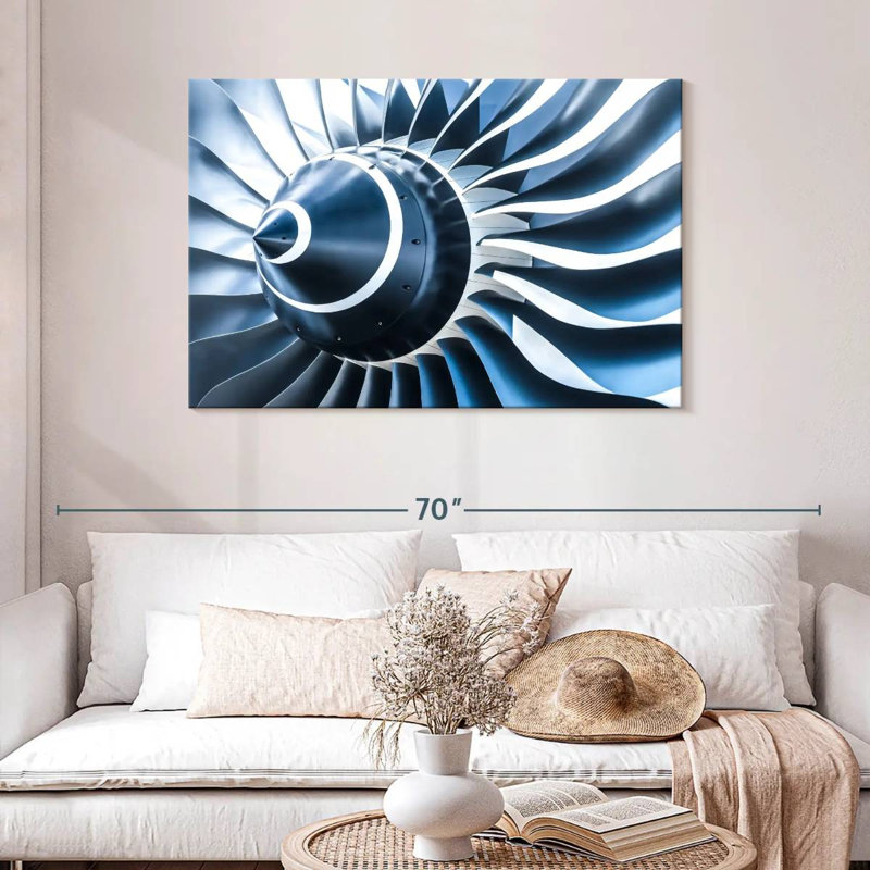 " Aircraft Engine ", 30" H x 45" W x 1.25" D