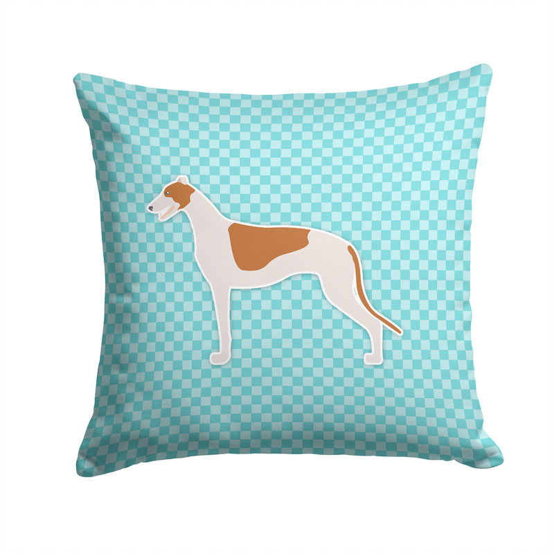 Coussin décoratif intérieur/extérieur lévrier, H 14 po x l 14 po x P 3 po, Bleu, Chien 1