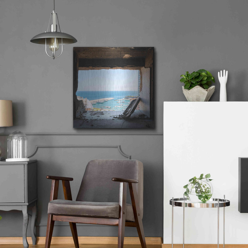 «Broken Sea View» par Roman Robroek, art mural en métal, H 24 po x l 24 po